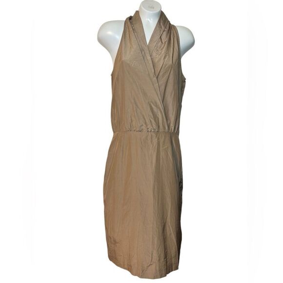 MaxMara Tan Wrap Front Nylon Dress - Picture 1 of 10